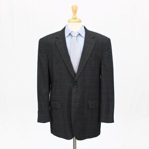 Jos. A. Bank 44R Gray Check 2-Button Sport Coat Blazer Jacket B404